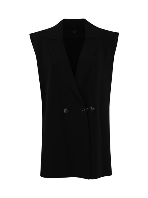 Gilet in maglia di viscosa Nero con gancio FAY | NMWC1505830 XAUB999